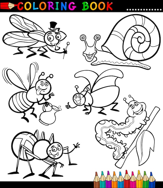 Insecten en insecten voor coloring book