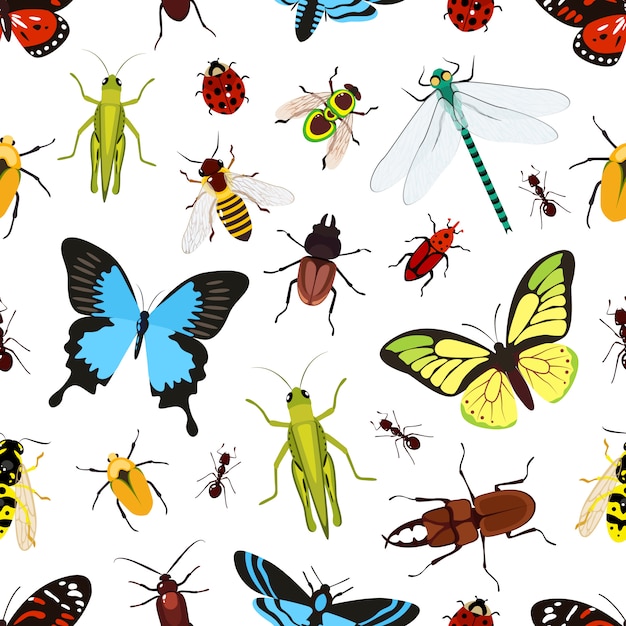 Insects seamless pattern