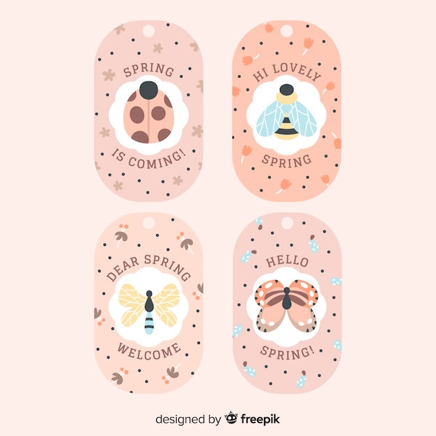 Insects spring label set