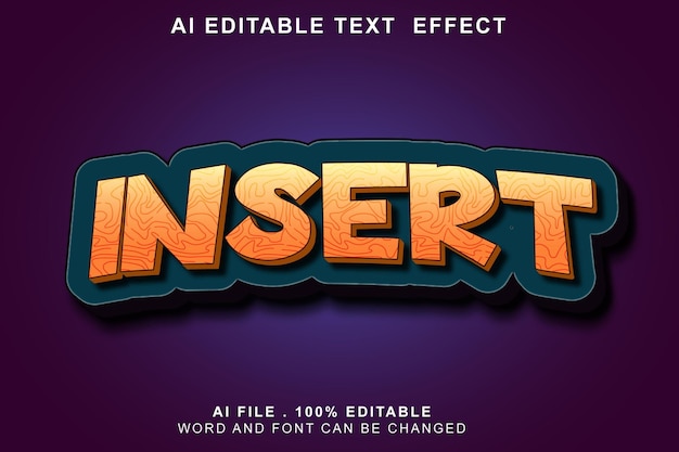 Vector insert 3d text effect