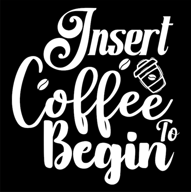 вставить кофе начать дизайн футболки