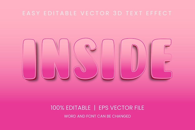 Inside 3d editable text effect