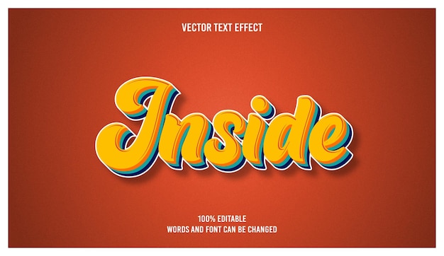 Vector inside 3d editable text style effect