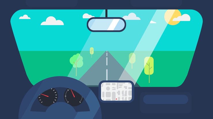 Vector inside car interior