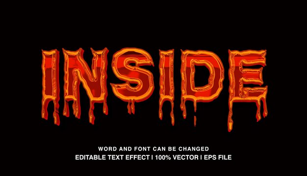 Inside cheese editable text effect template 3d bold glossy red sticky text style