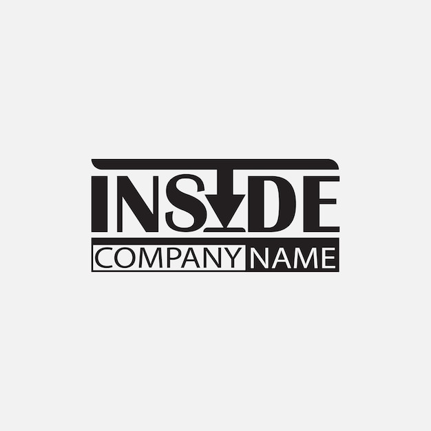 Inside logo lettering