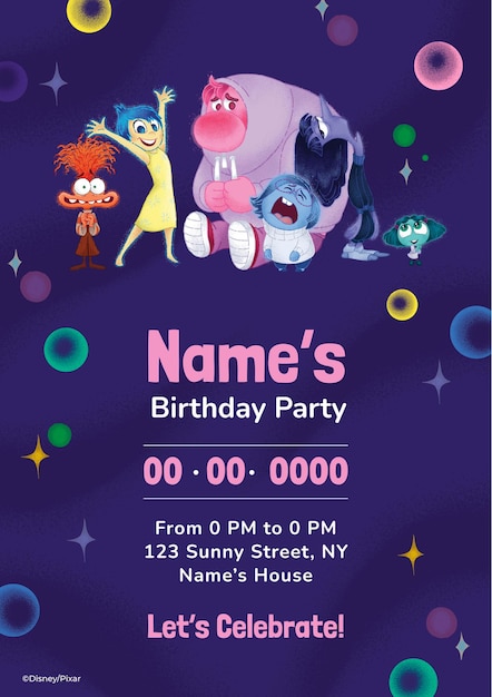 Inside Out 2 Birthday Invitation