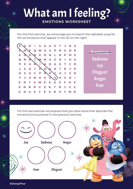 Inside Out Emotions Worksheet