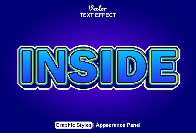 Vector inside text effect with graphic style and can be edited