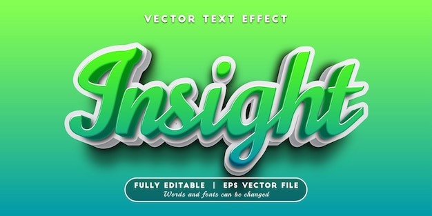 Insight text effect with editable text style