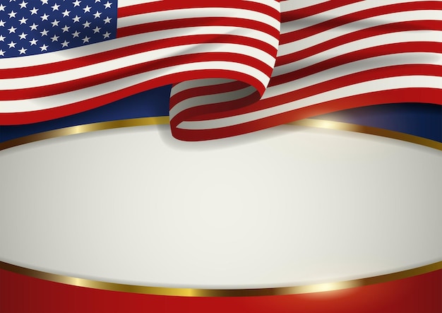 Insignes van de Verenigde Staten van Amerika met decoratief gouden frame