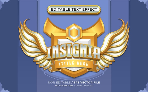 Insignia Editable Text Effect with Winged Emblem