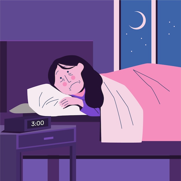 Vector insomnia concept illustration