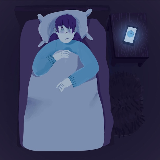 Vector insomnia concept illustration