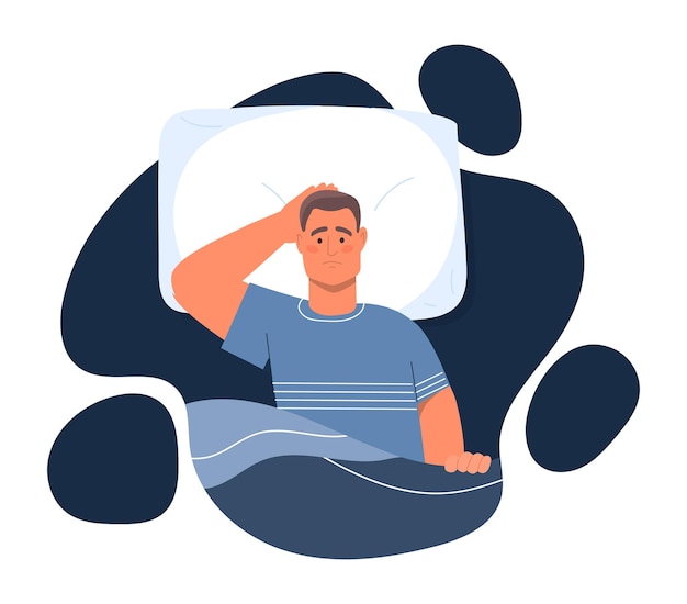 Vector insomnia and sleep disorder concept