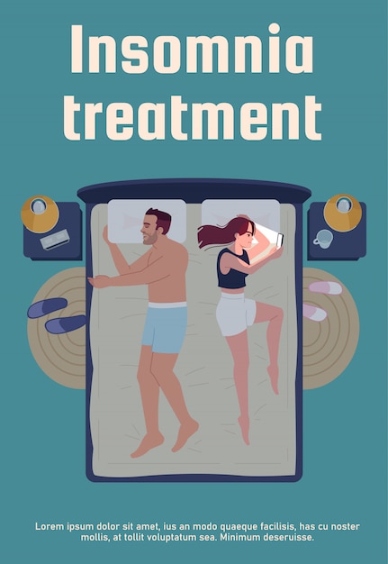 Vector insomnia treatment poster template