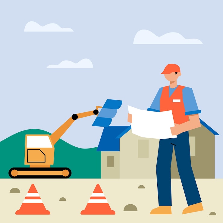 Vector inspector holding construction plan and controls process