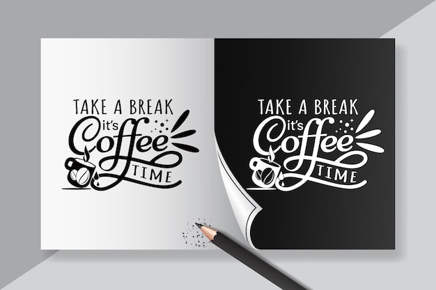 Inspiratie belettering citaat over koffie vintage voor café poster