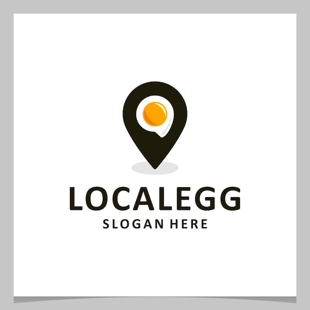 Inspiratie logo ontwerp ei met locatie logo. premium vector