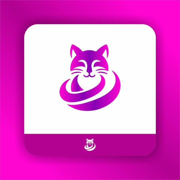 inspiratie voor een mooi roze kattenlogo met een krullende staart