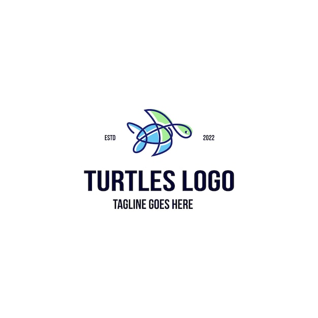 Inspiratie voor lijntekeningen schildpadlogo-ontwerp