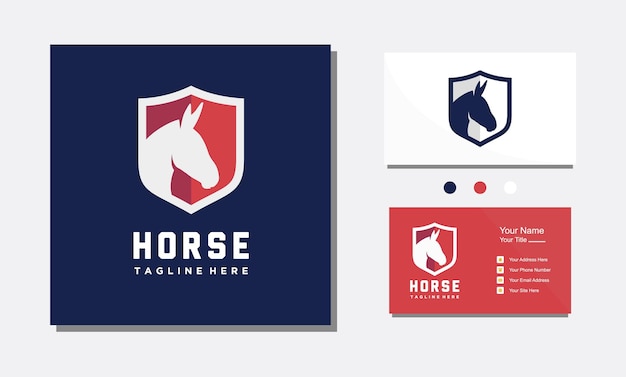 Inspiratie voor logo-ontwerp met paardenhoofdschild