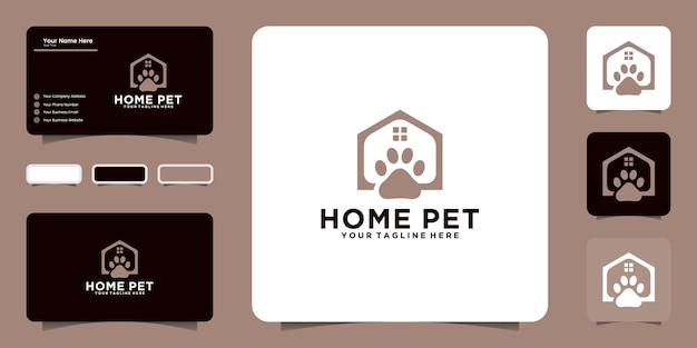 Inspiratie voor logo-ontwerp voor huisdieren en pictogrammen, symbolen voor visitekaartjes