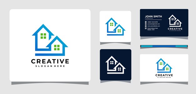 Inspiratie voor twee huizen Logo-ontwerp