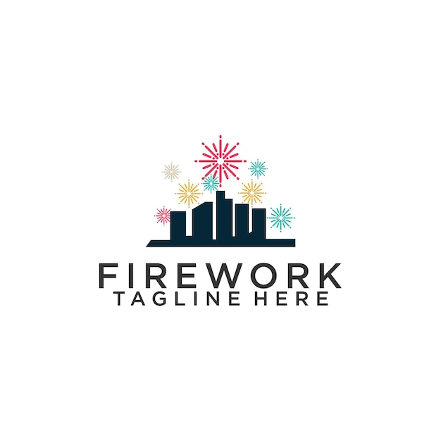 Inspiratie voor vuurwerklogo's. vuurwerk logo concept vector