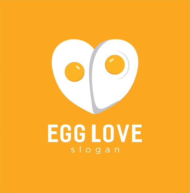 Inspiration design egg with heart love logo breakfast vector illustration