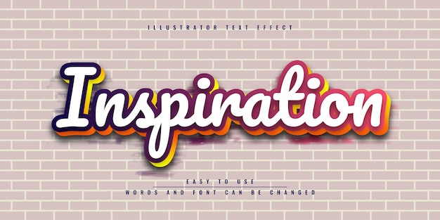 Inspiration illustrator editable colorful text effect design