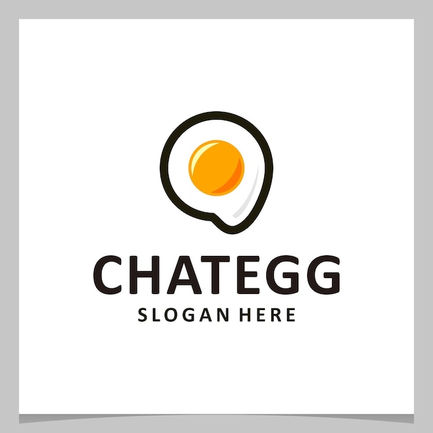 Inspiration logo design egg with chat logo. premium vector