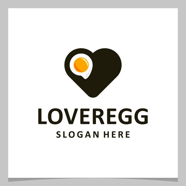 Inspiration logo design egg with heart love logo. Premium vector