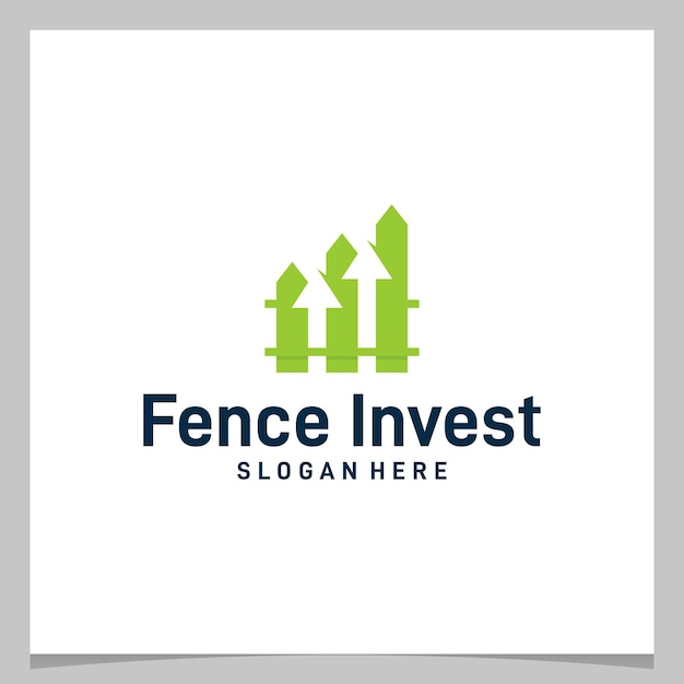 Inspiration logo design fence with grow arrow or investment finance logo. Premium vector