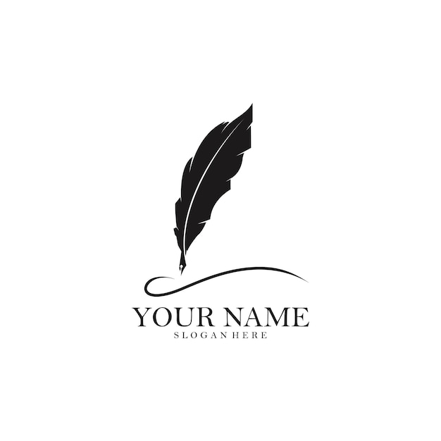 Inspiration logo template sign feather pen write