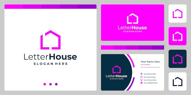 Inspiration for the shape of a house with the initial letter l. vector premium