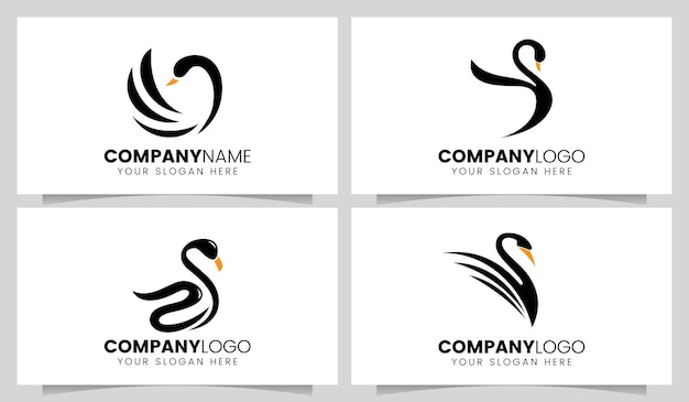 Набор вдохновляющих логотипов лебедя