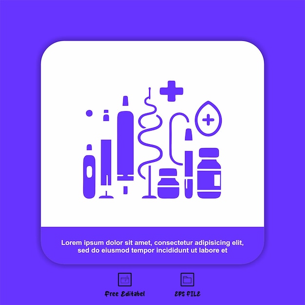 Vector inspirational illustration of health icons