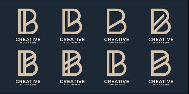 Modello di progettazione del logo del monogramma della lettera b di ispirazione