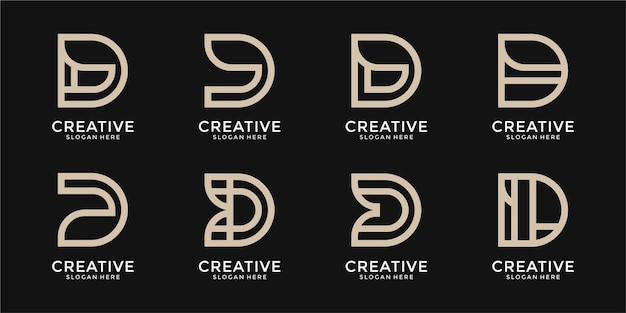 Inspirational letter d monogram logo design template