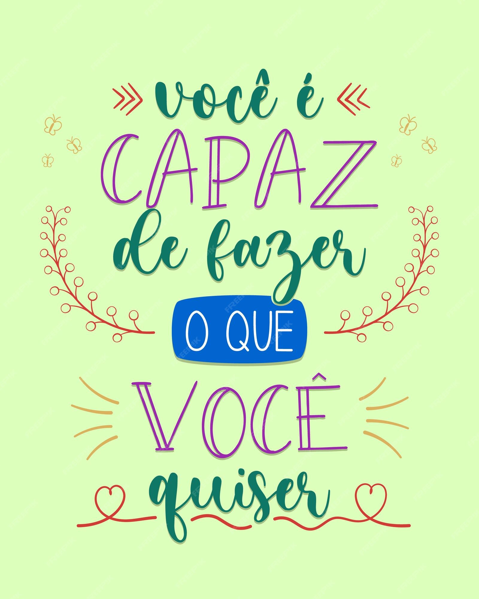 Premium Vector  Colorful motivational lettering phrase in brazilian  portuguese translation live a free life