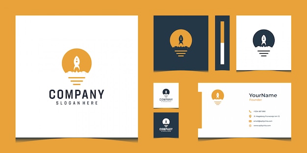 Vector inspirational modern logo and business card design in gold color