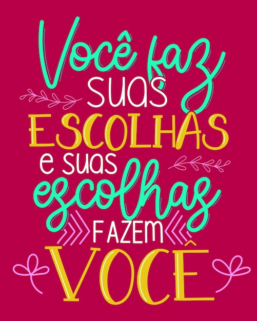 Inspirational poster phrase in Brazilian Portuguese Translation You make your choices and your choices make you