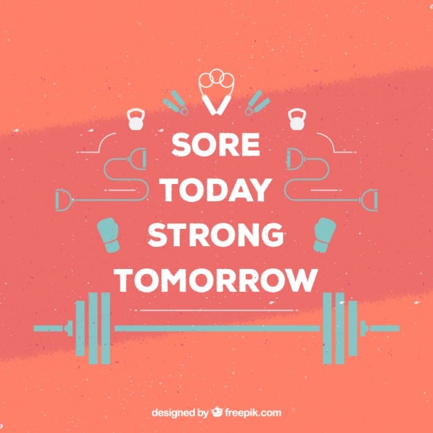 Vector inspirational quote with flat sporty elements