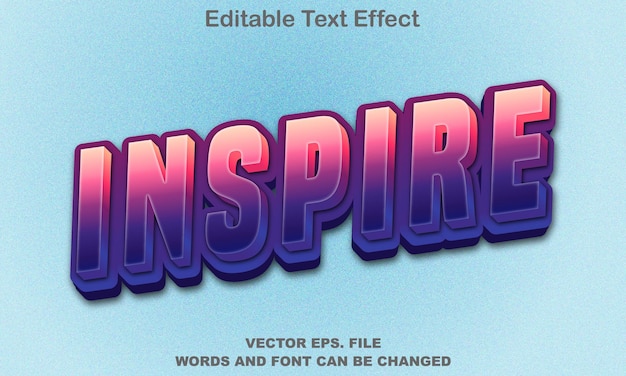 Inspire block letter style text effects
