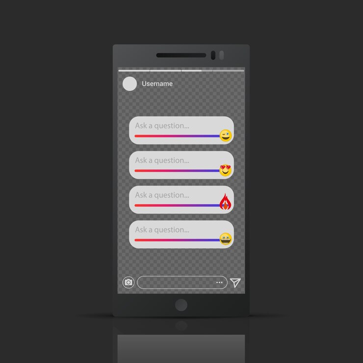 Vector inspired by instagram - stories emoji sliders  template
