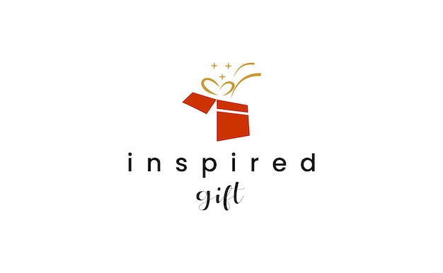 inspired gift company logo design with polygon vector