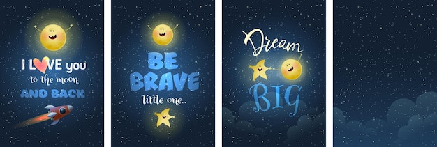 Inspirerende citaten voor kinderen Space Lettering Card