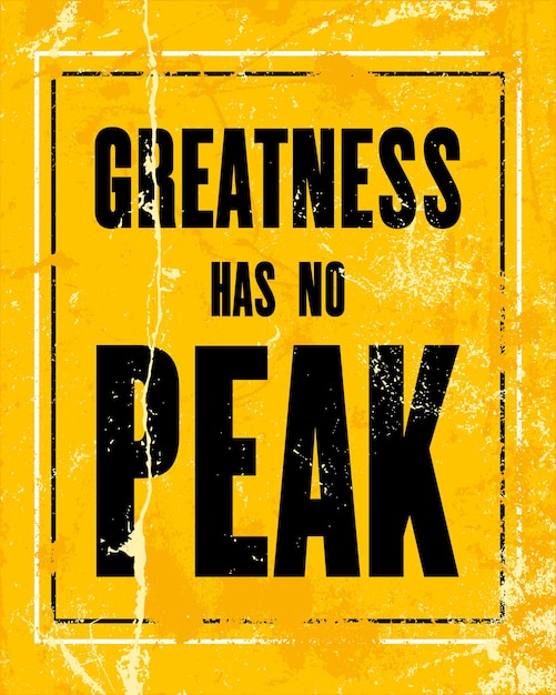 Inspirerende motivatiecitaat met tekst Greatness Has No Pick Vector typografie poster ontwerpconcept