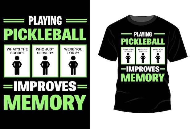 Inspirerende motivatiecitaat met tekst Pickleball spelen verbetert geld vector t-shirtontwerp
